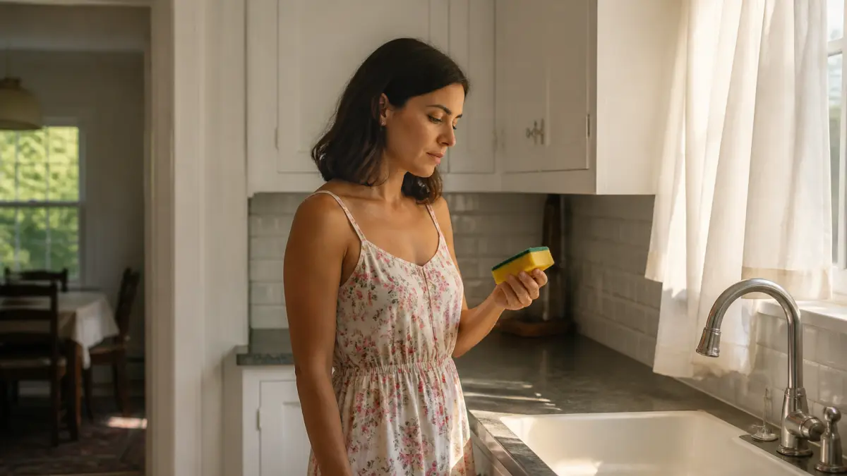 Non partire per le vacanze senza aver pulito la spugna da cucina: può diventare un vero e proprio ricettacolo di batteri durante la tua assenza.
